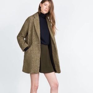 Zara Olive Pea Coat